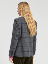 Navy/Grey Plaid Jacket