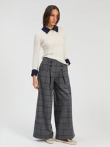 Plaid wide leg Trousers
