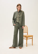 Cotton Shirt-Dark Green