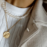 Cielo chain & pearl Necklace-Gold