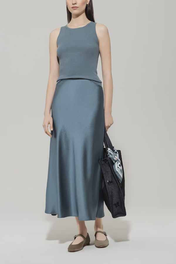Silk look maxi skirt