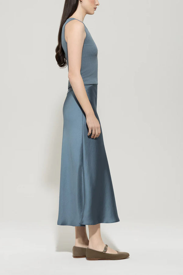 Silk look maxi skirt