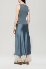 Silk look maxi skirt