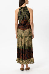 Rock Leaf Print Maxi Skirt