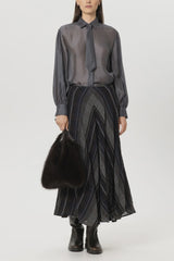 Check Maxi Skirt