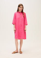 Linen Dress-Raspberry