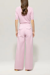 Twill wide leg pants