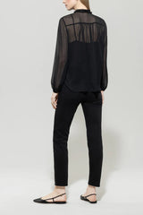 Tapered Twill Denim Trousers