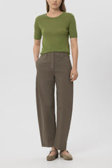 Barrel-leg Colour Denim Trouser