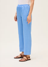 Linen Trousers-Cornflower blue