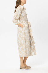 Embroidered Dress with 3/4 sleeves