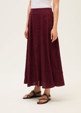 Linen Skirt-Brown