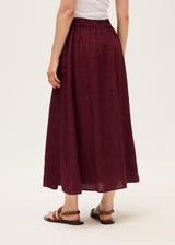 Linen Skirt-Brown