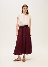 Linen Skirt-Brown