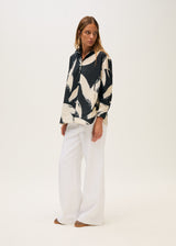 Printed cotton shirt-Black