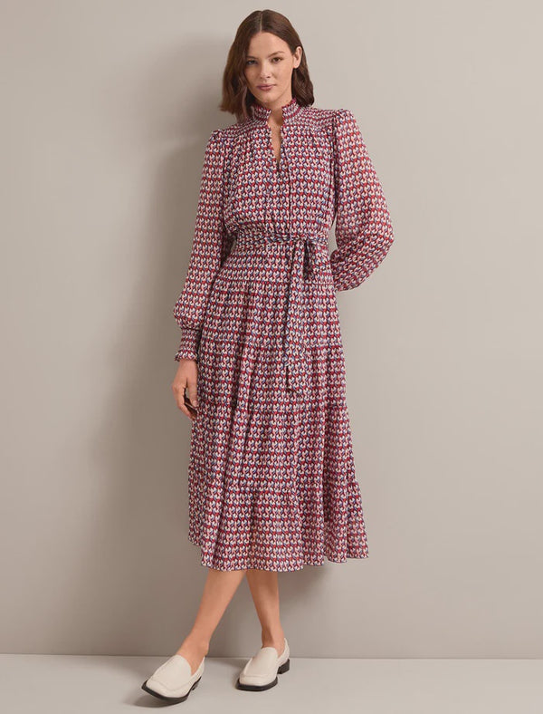 Marina Geo Heart Print Dress