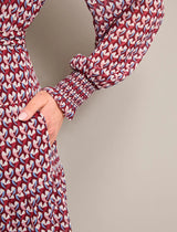 Marina Geo Heart Print Dress