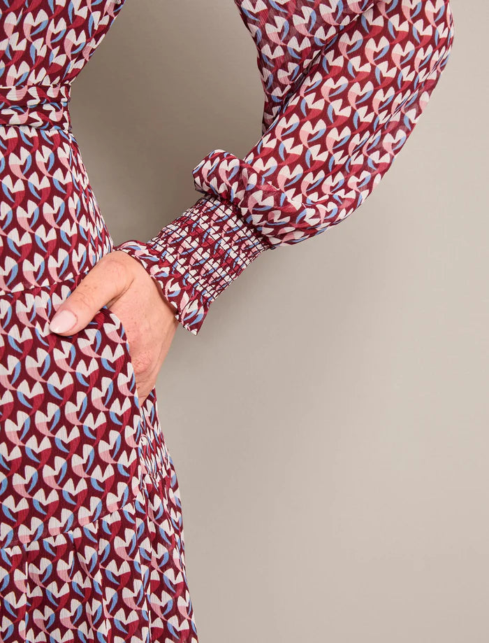 Marina Geo Heart Print Dress