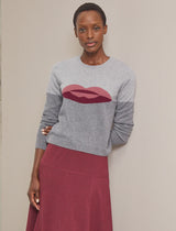 Love Lips intarsia crew neck Jumper