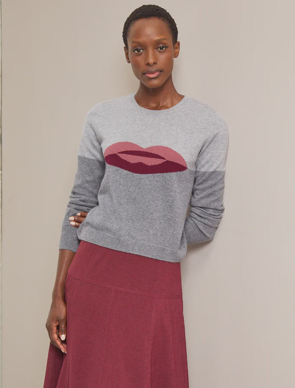 Love Lips intarsia crew neck Jumper