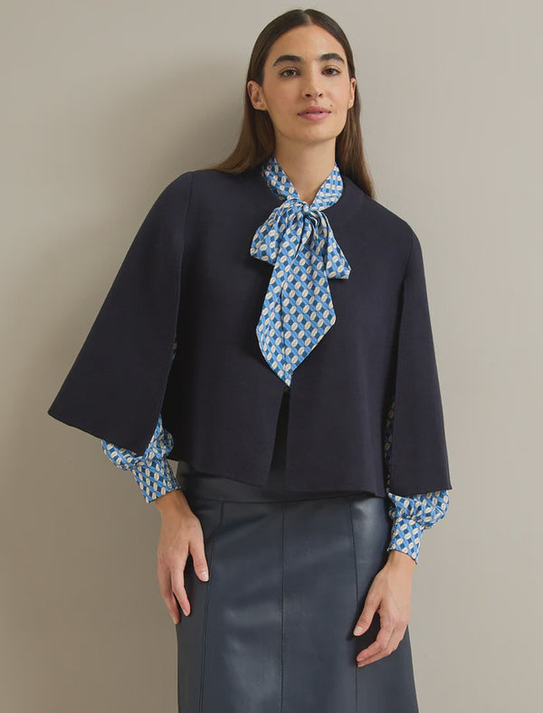 Cecily Cotton Blend Knitted Cape