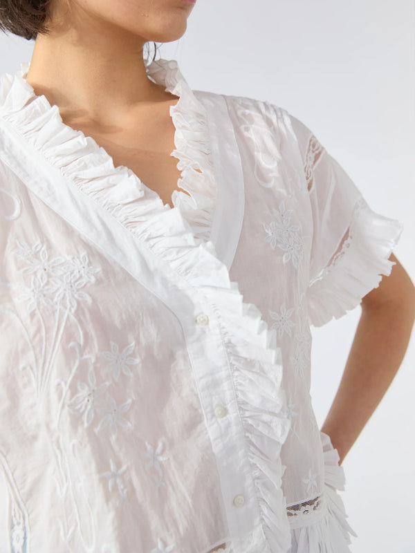 August cotton Top-WHITE