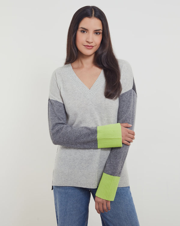 Avery colourblock V-neck