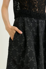 Belita Bow jacquard midi skirt