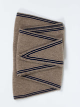 Tie Neck Scarf with stripe trim