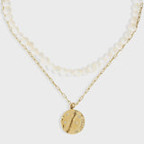 Cielo chain & pearl Necklace-Gold