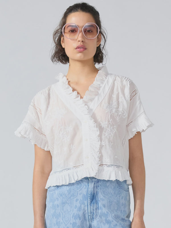 August cotton Top-WHITE