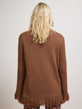 Cashmere Fringe V-Neck
