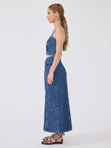 Cyndi quilted Denim Skirt