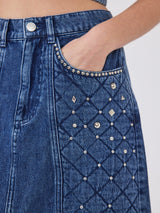 Cyndi quilted Denim Skirt
