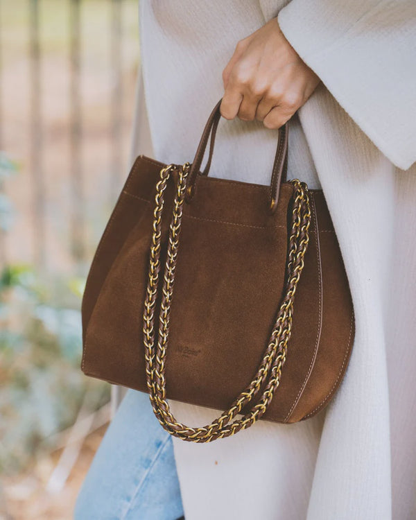Barcelona Caramel Suede Bag