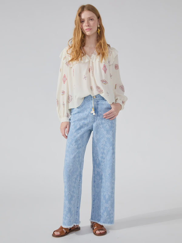 Dylan-Wide leg Crop Jean
