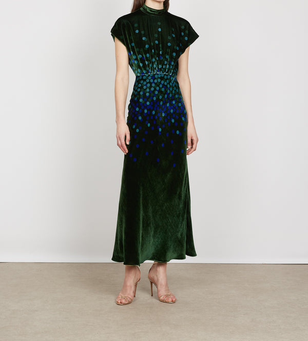 Fabienne-B print velvet Dress