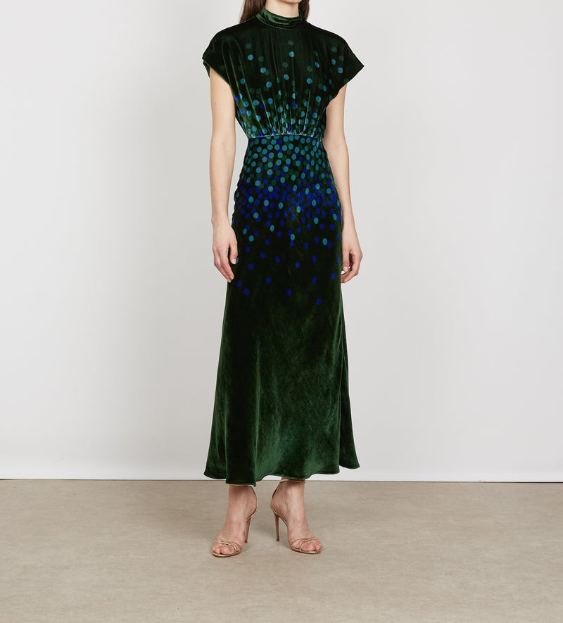 Fabienne-B print velvet Dress