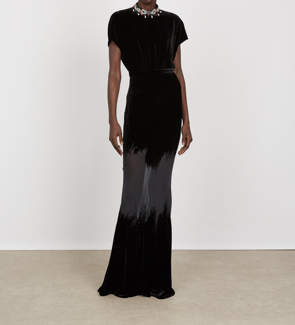 Fabienne brushstroke velvet Drs