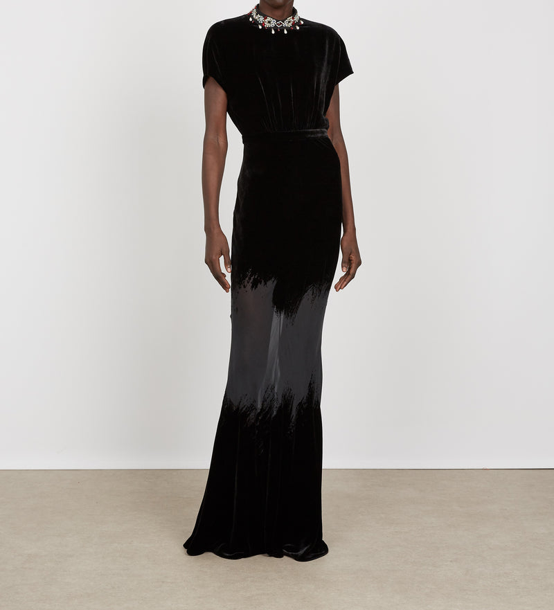 Fabienne brushstroke velvet Drs