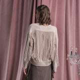 V Neck with Fringe on back