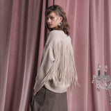 V Neck with Fringe on back