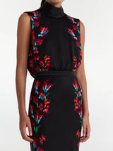 Fleur Satin Dress Aquarelle