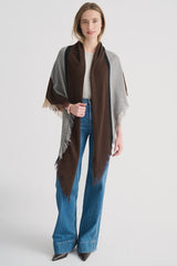 Stripe fringe triangle Shawl