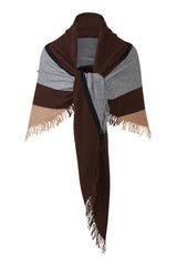 Stripe fringe triangle Shawl