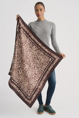 Leopard print square scarf