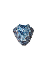 Paisley Square Silk Scarf-Navy Mix