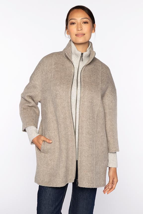 Brushed Zip mock Coat