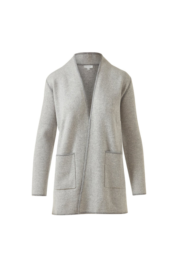 Jacquard herringbone cardigan