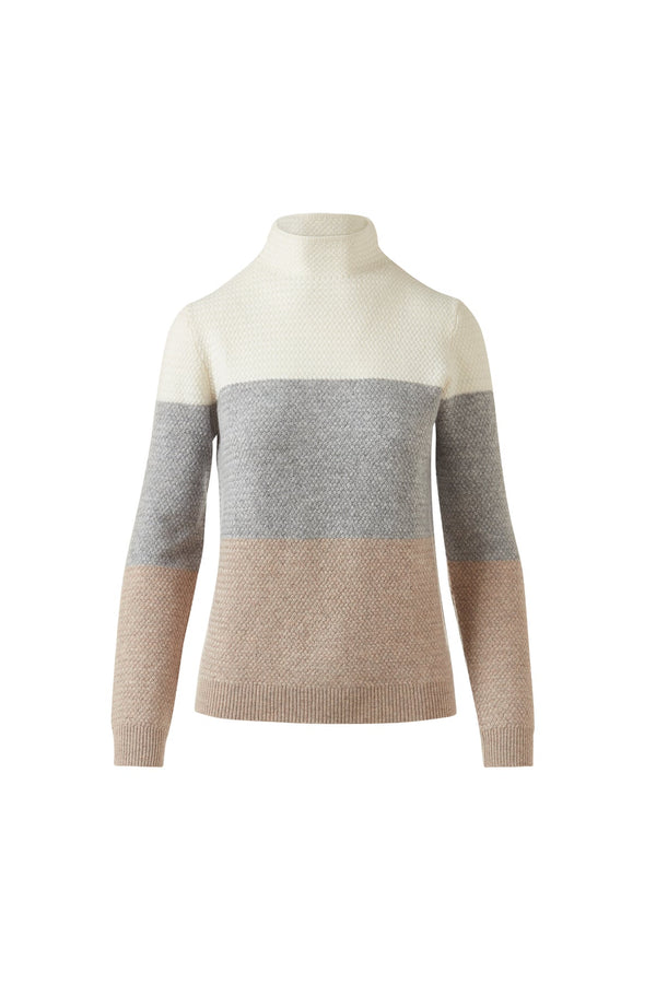 Colourblock funnel neck